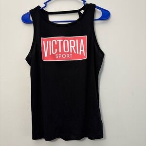 Victoria Sport Black Strappy Back Tank Top - Medium